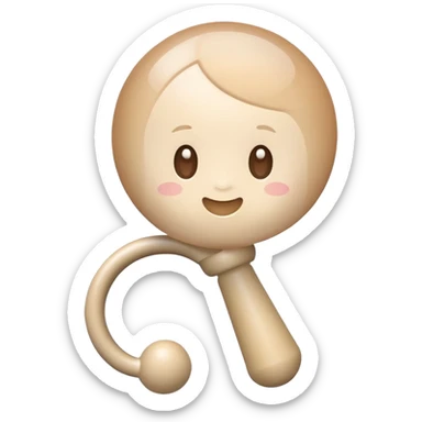 baby rattle with gradient and beige colors sticker