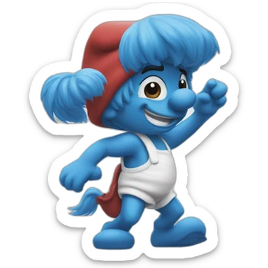 Smurfs hyped sticker