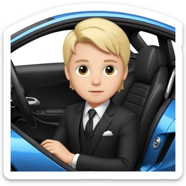 A rich boy in the super car  sticker