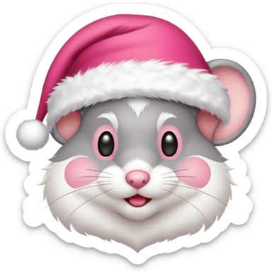 Mouse with santa hat sticker
