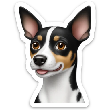 black and white rat terrier sticker