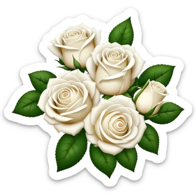 White roses  sticker