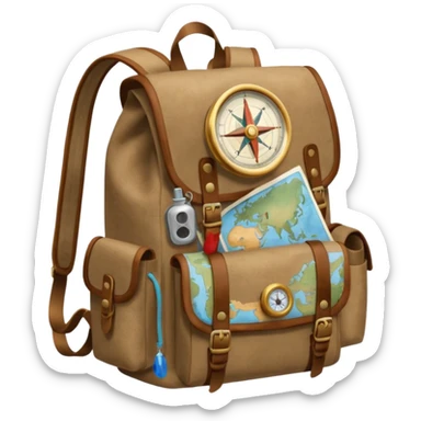 backpack with many exploring items sticker