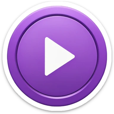 A solid purple circle and a solid white play button no borders sticker