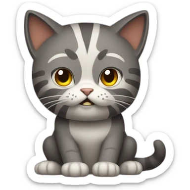 a cat with muscles as whole body that is looking a little sceptical sticker