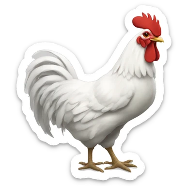 White rooster with number 13 in him shirt    sticker