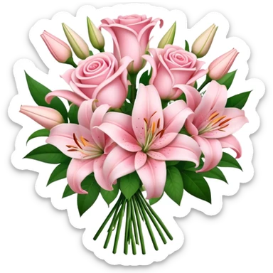 light pink flower bouquet  sticker