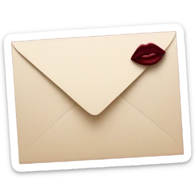 Love letter with burgundy flowers and kiss  sticker