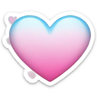 light blue and pink ombré heart  sticker