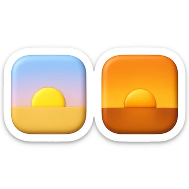 emoji stile iphone 3d che rappresenta l'alba ad emoji stile iphone 3d che rappresenta il tardo pomeriggio come orario sticker