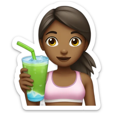 Girl drinking coconut water sticker