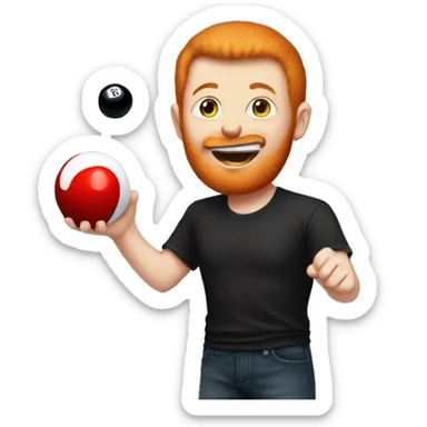 ginger guy eating an 8-ball sticker
