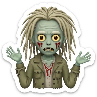 memoji zombie with dreads  sticker