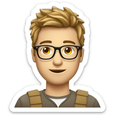 Un jeune homme blanc avec des lunettes moches sticker