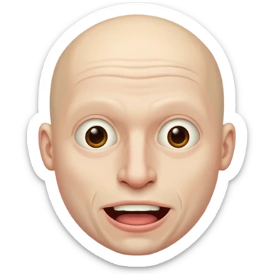 Creepy man with big mouth and no nose and ears no nise sticker