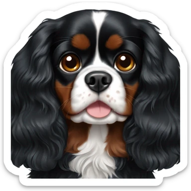 Completely Black cavalier King Charles spaniel sticker