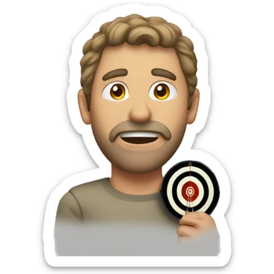 a guy playing dart sticker
