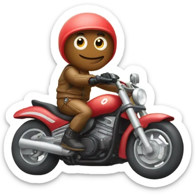 Worm riding motorbike ￼ sticker