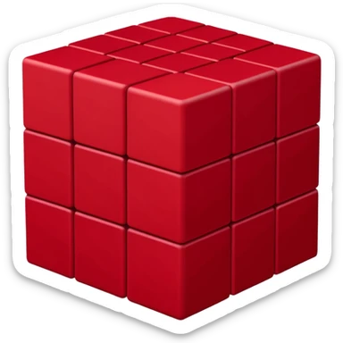 A cube made of a one thousand dark red cubes  sticker