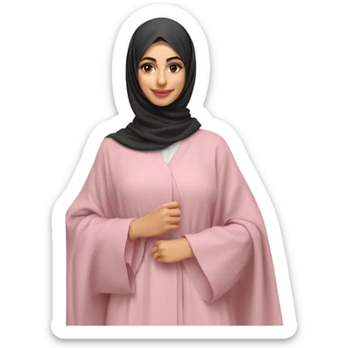 iranian girl pastel pink abaya sticker