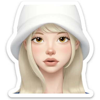 blonde girl in hat portrait sticker