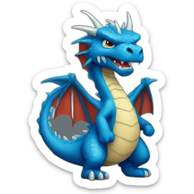 Angry Blue Dragon sticker