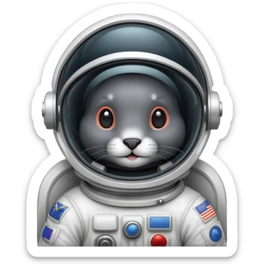 black rabbit astronaut sticker