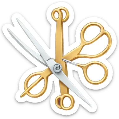 Needle, thread and gold scissors  sticker