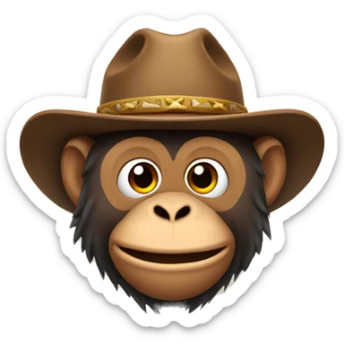 Monkey in a cowboy hat sticker