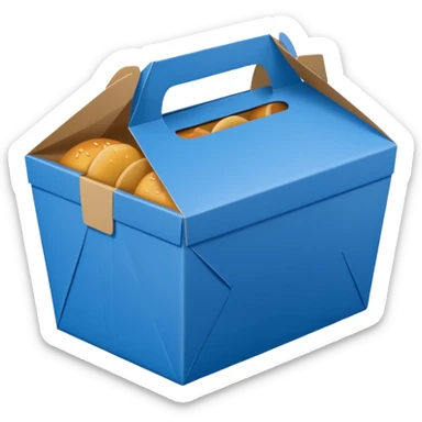 Takeaway Food Box blue sticker