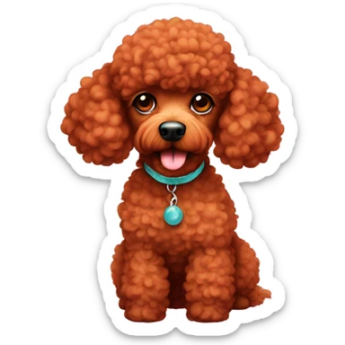 Party red poodle  sticker
