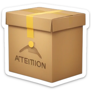 A package box with the word attention written on it sticker