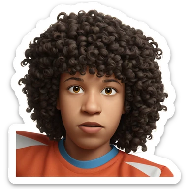 portrait of a solo figure sticker