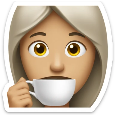 an emoji of a person siping tea sticker