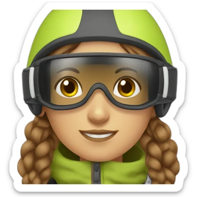 girl with brown hair skiing in the alps sticker