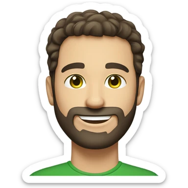 handsome optimist brunette man and beard green eyes sticker