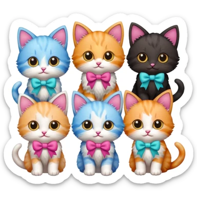 Gatinhos com laço  sticker