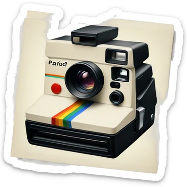 Polaroid camera and picture printing sticker
