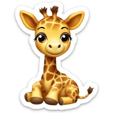 baby giraffe in a diaper sticker