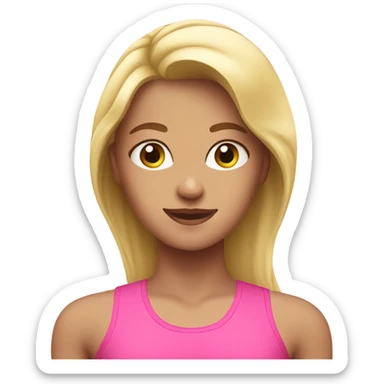 Blonde girl workout pink clothes sticker