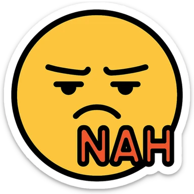 nah emoji, simple and expressive, color icon style sticker