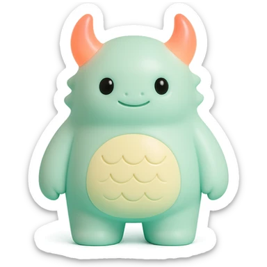 monster with glowing red horns, shimmering scales, and a bright aura sticker