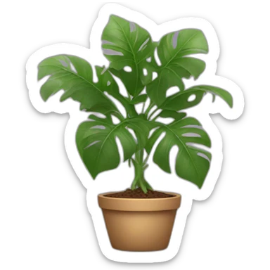 Home plant with eyes and hands sticker