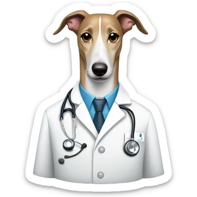 Greyhound in doctor coat sticker