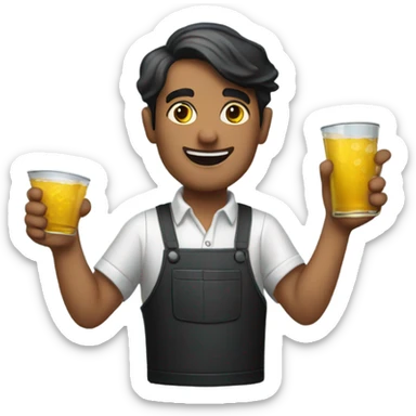 Bartender shaking tins sticker