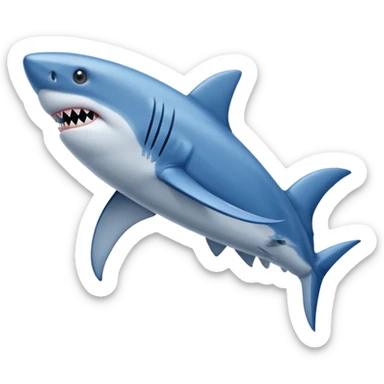 Shark wearing 3 blue sneakers sticker