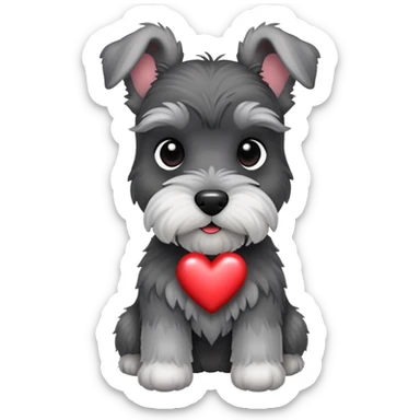 Schnauzer with hearts sticker