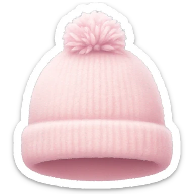 fluffy pastel pink winter hat sticker