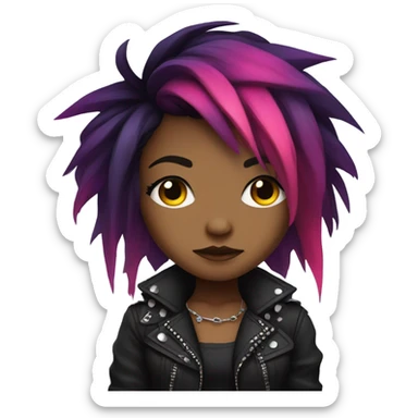 chibi girl in edgy  sticker