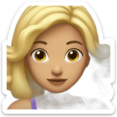 Slim-thicc Caucasian woman bikini pose (beach body, front view) sticker